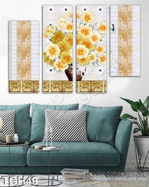 Tranh ghép hoa Mai trang trí