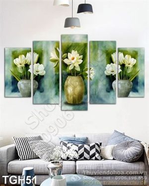 Tranh ghép hoa tulip trắng đẹp