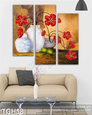 Tranh ghép hoa sơn dầu đẹp