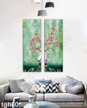 Tranh ghép hoa Đào ngày tết