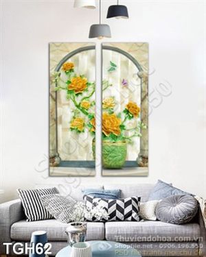 Tranh ghép hoa hoa hồng giả ngọc