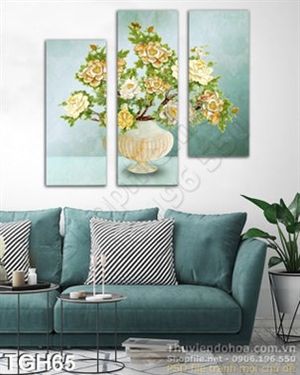 Tranh ghép hoa giả ngọc đẹp