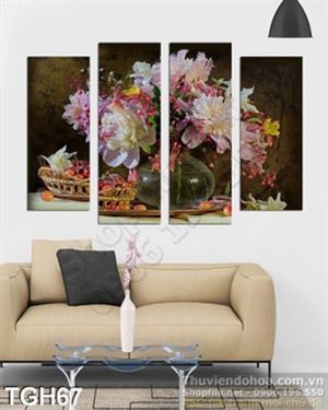 Tranh ghép hoa trang trí phòng khách