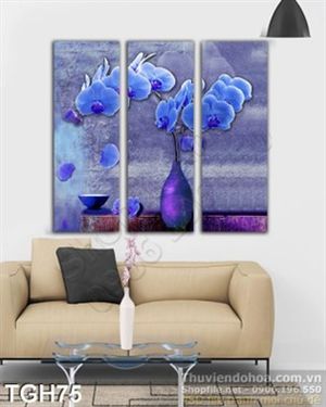 Tranh ghép hoa Lan xanh