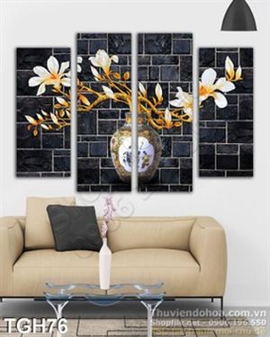 Tranh ghép hoa đại treo tường trang trí