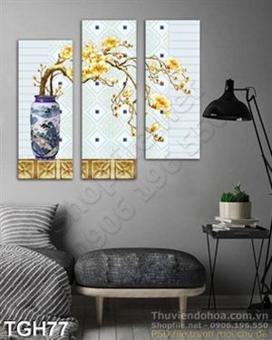 Tranh ghép hoa Tết treo tường