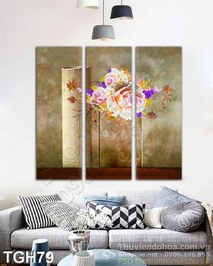 Tranh ghép hoa giả ngọc đẹp