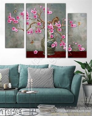 Tranh ghép hoa Đào đẹp