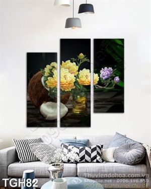 Tranh ghép hoa mẫu đơn