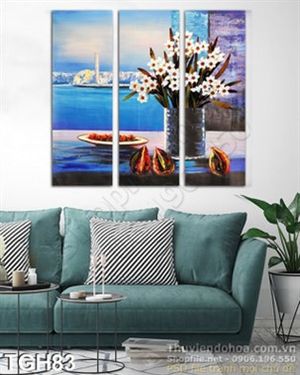 Tranh ghép hoa sơn dầu đẹp