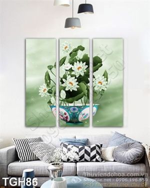 Tranh ghép hoa Sen giả ngọc đẹp