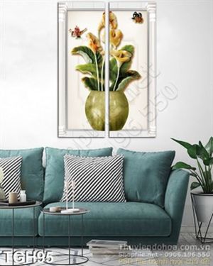 Tranh ghép hoa Vân Môn giả ngọc