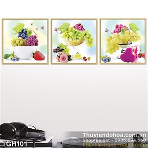 Tranh ghép trái cây quả nho decal