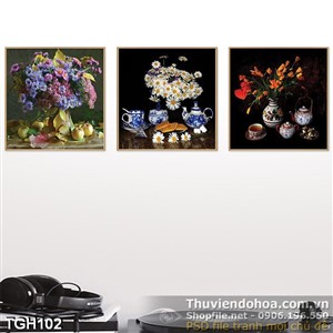 Tranh ghép hoa sơn dầu ấn tượng