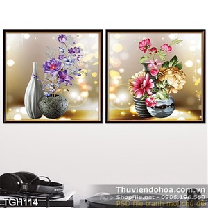 Tranh ghép hoa psd nghệ thuật