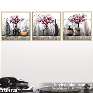 Tranh ghép bình hoa nghệ thuật décor
