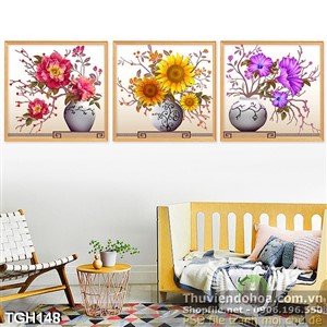 Tranh ghép hoa mùa xuân ấm áp 3d