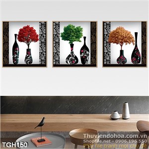 Tranh ghép bình hoa sứ nghệ thuật ấn tượng