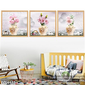 Tranh ghép bình hoa 3d in uv file chất lượng cao