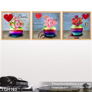 Tranh ghép hoa màu 7 sắc cầu vòng uv