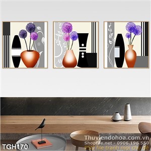 Tranh ghép hoa tú cầu ấn tường in uv đẹp