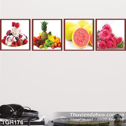 Tranh ghép trái cây nhiệt đới psd