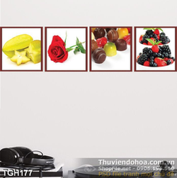 Tranh ghép trái cây và hoa hồng