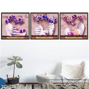 Tranh ghép hoa 3d sang trọng