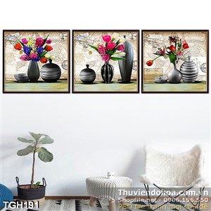 Tranh ghép bình gốm sứ cổ trang trí 3d đẹp