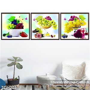 Tranh ghép quả nhỏ màu sắc đẹp in psd