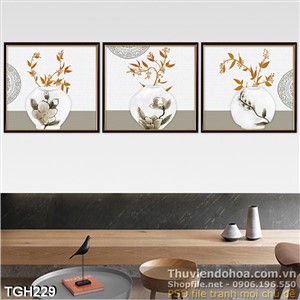 Tranh ghép in uv bình hoa cổ ấn tượng đẹp