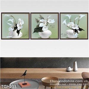 Tranh ghép hoa loa kèn trắng decor