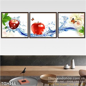 Tranh ghép quả táo đỏ