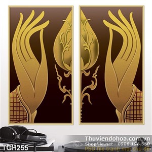 Tranh ghép bàn tay bồ tát mạ vàng 3d