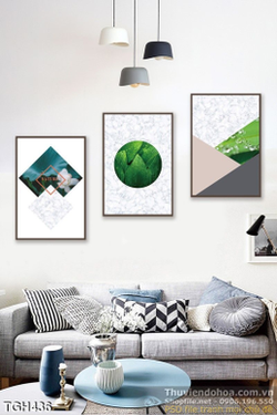 Tranh ghép hình học và thiên nhiên