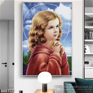 Tranh công giáo cô bé đang cầu nguyện