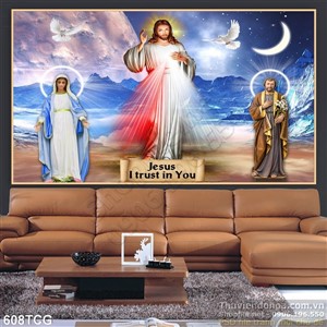 Tranh công giáo chúa hiện ra in cavas