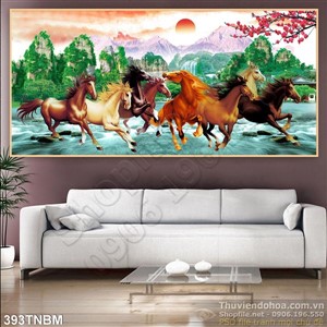 Tranh decor Bát Mã đẹp