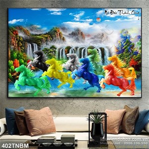 Tranh tượng Bát Mã phong thủy treo tường