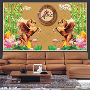 Tranh Song Mã và hoa sen