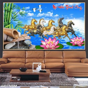 Tranh Ngựa trên biển nghệ thuật