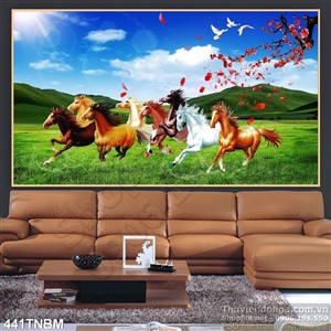 Tranh Ngựa psd trang trí tết