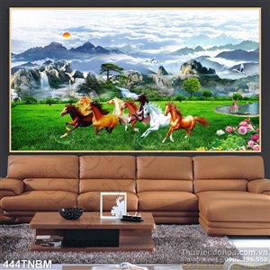 Tranh phong cảnh 8 con Ngựa