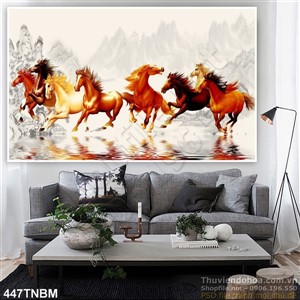 Tranh ngựa thư pháp decor