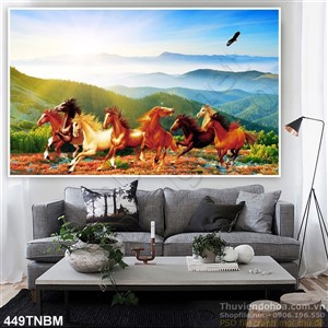 Tranh phong cảnh trang trí hình Bát Mã