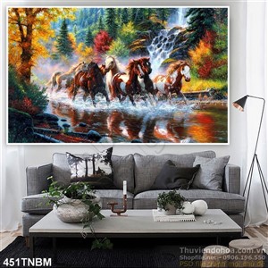 Tranh Bát Mã - Tranh Ngựa psd phong thủy đẹp