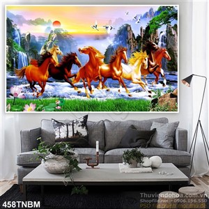 Tranh Bát Mã Truy Phong treo tường phong thủy