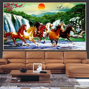 Tranh treo tường 8 con ngựa đẹp