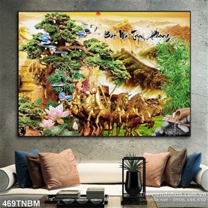 Tranh phong thủy tài lộc mã đáo thành công
