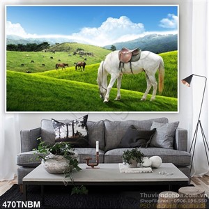 Tranh Ngựa trên đồng cỏ